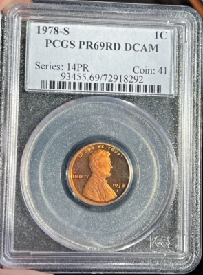 1978-S Lincoln Penny PCGS PR69RD DCAM! - Image 1 of 4