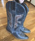 Cochni Women Leather Cowboy Western Boots, Size 38