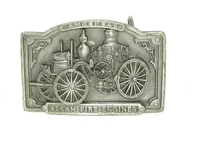 Bergamot Brass Works Belt Buckle Steam Fire Engines 1985 Amoskeag 3" H-42 VTG - Picture 1 of 6