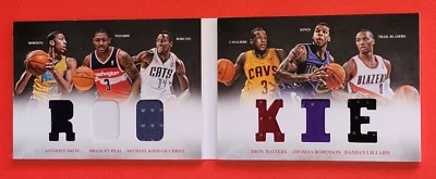 Tarjeta de camiseta de novato Anthony Davis #d231/249 Damian Lillard Bradley Beal Robinson Foto 1 de 4