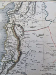 Syria Aleppo Damascus Tripoli Palmyra 1824 Sidney Hall engraved small map - Picture 1 of 4
