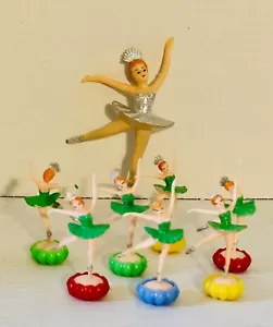Vintage Tortenaufleger 1-4,75 "Ballerina & 7-2,5" Ballerinas Diademe & Tutus Hongkong - Bild 1 von 7