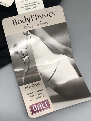 Braguita/breve cómoda elástica de microfibra de corte alto Bali Body Physics de colección talla 8 nueva con etiquetas Foto 1 de 4