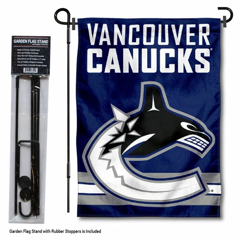 Vancouver Canucks Garden Flag and Yard Pole Stand Included Cover