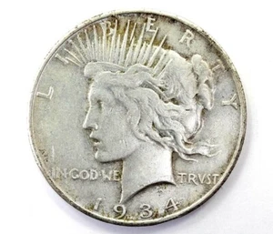 1934 S PEACE Semi KEY DATE ~ LOW MINTAGE Silver Liberty Eagle Dollar VF/XF - Picture 1 of 3
