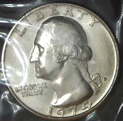 1974-D 25C Washington Quarter BU M/S CLAD 22us0916 - Image 1 of 2