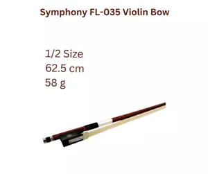Brand New Symphony FL-035 Half Size 1/2 Violin Bow w/Real Horse Hair, Ebony Frog - Picture 1 of 6