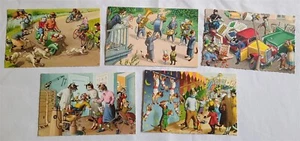 Lotto cartoline d'epoca Alfred Mainzer gatti inutilizzate antropomorfe - Foto 1 di 7