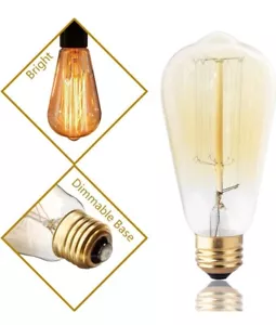 DSYJ Vintage Edison Light Bulb 40w 110v Antique E26 Base 40 Watt Squirrel Cage - Picture 1 of 6