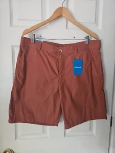 NEU MIT ETIKETT COLUMBIA HERREN AUSGEWASCHEN ORANGE ROT TASCHE SHORTS Größe 36 Schrittlänge 8" - Bild 1 von 4