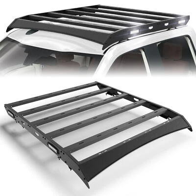 Black New Steel Roof Rack Luggage Carrier For 2009-2014 Ford F150 W/LED Lights - Image 1 of 4