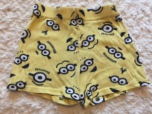 Minions Boys Yellow White Black Snug Fit Pajama Shorts 6