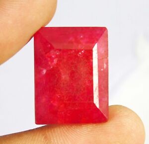 Certified 39.10 Ct Natural Red Ruby Baguette Cut Loose Gemstone