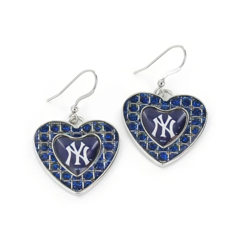 New York Yankees Glitter Heart Earrings Cover