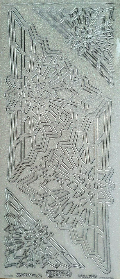 Stickerbogen  transparent silber   grosse Formen Aufkleber  56 Neu    - Bild 1 von 1