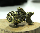 5 CM China Antique Brass Pendant Old Bronze Pendant Fish amulet