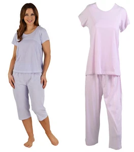 Womens Polka Dot PJs Set Ladies Slenderella Spotty Pyjamas Top & 3/4 Bottoms - Picture 1 of 10