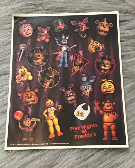 Adesivos 6 unidades fnaf five night at freddy figurinhas jogo de