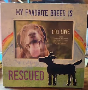 ~ My Favorite Breed is Rescued ~ Cute Picture Frame for DOG 4"x6" - Picture 1 of 4