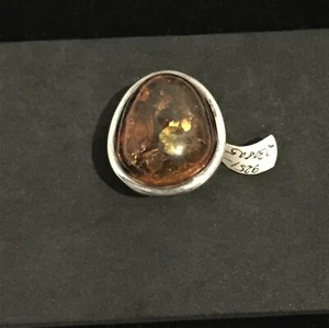 Ring aus Silber Bernstein. Größe 19. 18,5 mm . Ca 15 Gramm - Bild 1 von 3