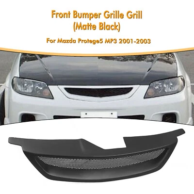 Car Front Bumper Grille Grill Kit For Mazda Protege5 MP3 2001-2003 Matte Black - Imagem 1 de 4