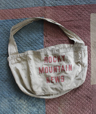 Vintage Rocky Mountain News Newspaper Delivery Bag Canvas Denver, Colorado