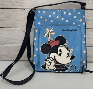 Minnie Mouse Messenger Umhängetasche Tasche Geldbörse Frontreißverschluss vorne Disney Parks - Bild 1 von 24