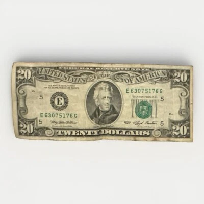 Vintage Bill 1993 $20 Dollar Bill Note E 63075176 G margin error - Image 1 of 3