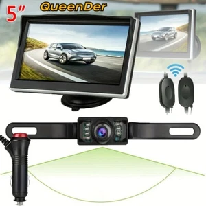 Wireless 5" Monitor Backup Camera Car Rear View HD Parking System RV Truck SUV - Picture 1 of 8