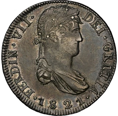 Mexico - Zacatecas "Royalist" 1821 Zs-RG Ferdinand VII - 8 R - NGC AU DETAILS - Image 1 of 4