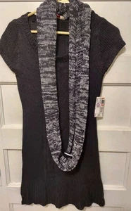 Nuevo con etiquetas Vestido Suéter y Bufanda Lei Junior Talla Mediana Negro Gris Dos en Uno Elástico - Imagen 1 de 7