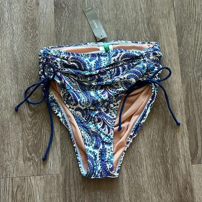 Parte inferior de bikini de tiro alto acanalada J.Crew púrpura cachemira talla XS nueva con etiquetas Foto 1 de 4