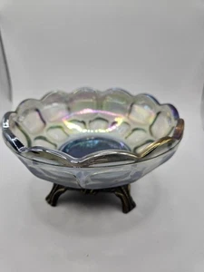 Vintage 1920s -1940s Rainbow Carnival Glass With Footed Base - Picture 1 of 4