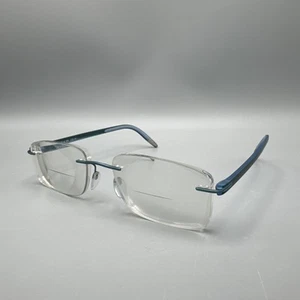 Silhouette 5379 40 6056 Titanium Blue Rimless Eyeglasses 19-140 FRAMES ONLY - Picture 1 of 9