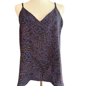 Top Allison Joy Cami Estampado Animal Cuello en V Sin Mangas Púrpura Naranja L - Imagen 1 de 6