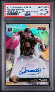 2020 BOWMAN'S BEST AUTOGRAPHS RC | GREEN REFRACTOR [#24/99] PSA 10 Pop 2! - Picture 1 of 2