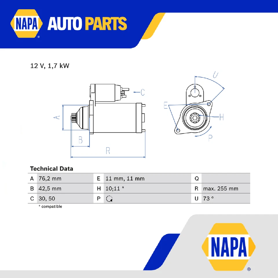 Starter Motor fits AUDI A3 8P1, 8P7, 8PA 3.2 1.9D 2.0D 03 to 13 Bosch 02E911023H - Image 1 of 4