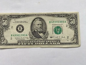 1988 $50 Bill Federal Reserve Note New York Condition Is Circulated - Picture 1 of 8
