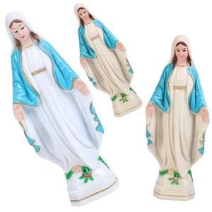 Harz Jungfrau Maria Skulptur Set 3 Stück für katholische Schreibtisch Dekoration - Bild 1 von 12