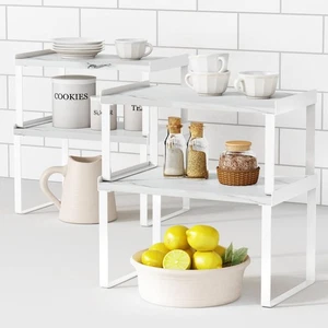 Organizador de estantes de mostrador de cocina de mármol blanco, organizador moderno de platos para... - Imagen 1 de 7