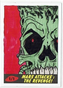 Mars Attacks The Revenge 2017 Topps Autograph Auto Sketch Card 1/1 Ibrahim Ozkan - Picture 1 of 4