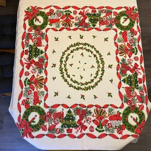 Weihnachtstischdecke mit Stechpalme und Beeren, 50 x 46 - Bild 1 von 6