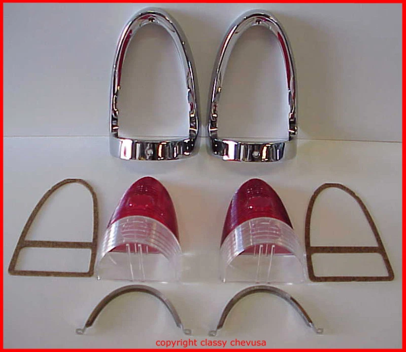 Chevrolet 1955 rojo luz trasera lente biseles kit 10 piezas Bel Air envío gratuito Foto 1 de 4