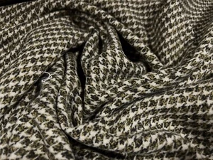 Wool Mouflon Flannel Brushed Fabric, Per Metre - Dogtooth - Sage Green - Picture 1 of 3