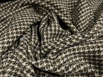 Wool Mouflon Flannel Brushed Fabric, Per Metre - Dogtooth - Sage Green - image 1 of 3