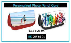 Personalised Photo Pencil Case Make up Cosmetics Bag school gift stationary - Picture 1 of 1