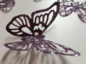 10 Schmetterlinge Kartenaufleger Stanzteile Scrapbooking Deko Spitze Violett - Bild 1 von 3