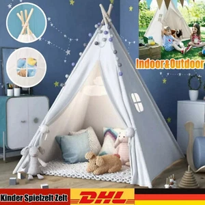Tenda per bambini tenda da gioco Tipi tenda per bambini cotone casetta da gioco interno esterno DE - Foto 1 di 21