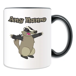Personalised Gift Badger Mug Money Box Cup Customise Name Message Coffee Silly - Picture 1 of 20