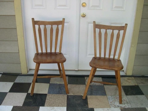 ANTIQUE GENUINE CUSHMAN COLONIAL OF VERMONT MAPLE CHAIRS SET OF 2 (3-70) Cover